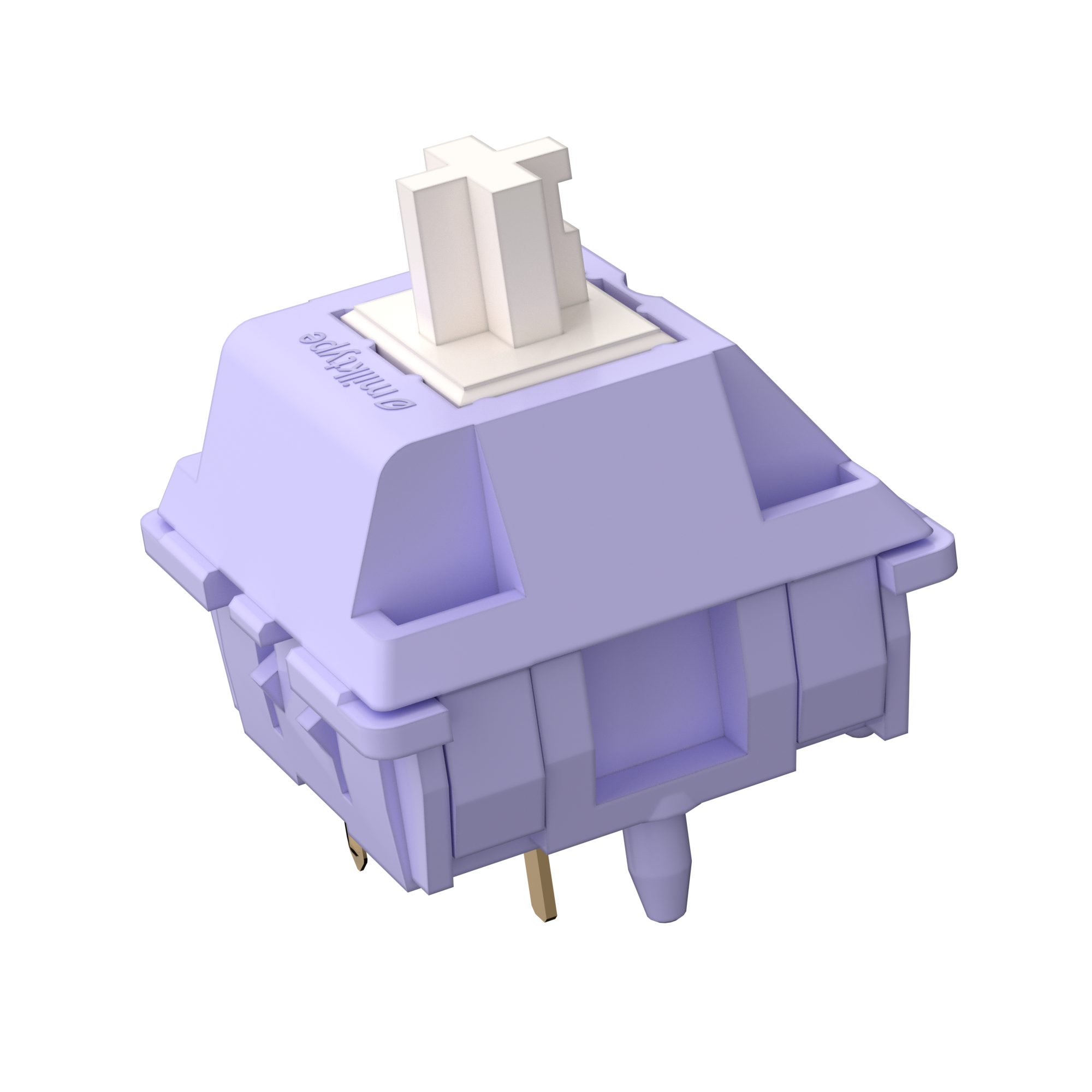 the Taro linear switch. it has a light purple housing with a subtle cream-colored stem.